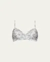 Eres Cueillette Floral-print Triangle Bralette In Imprime Coquelicot