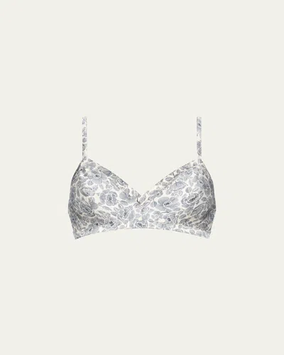 Eres Cueillette Floral-print Triangle Bralette In Imprime Coquelicot