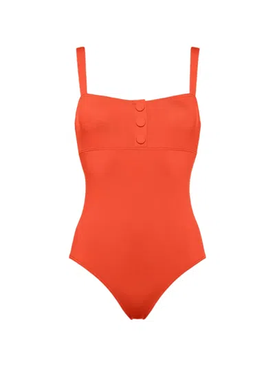 Eres Dahabiya Button-detail Swimsuit In Orange