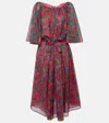 Eres Daisy Floral Cotton Midi Dress In Multicoloured
