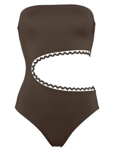 Eres Dancing One-piece Bustier Swimsuit In Grey