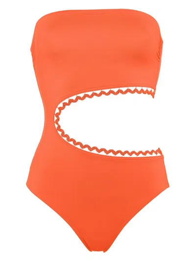 Eres Dancing One-piece Strapless Swimsuit In Orange