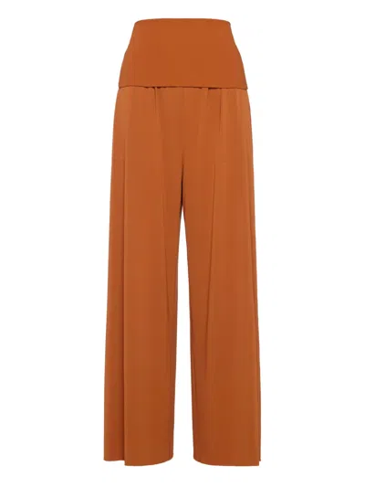 Eres Dao High-waisted Trousers In Brown