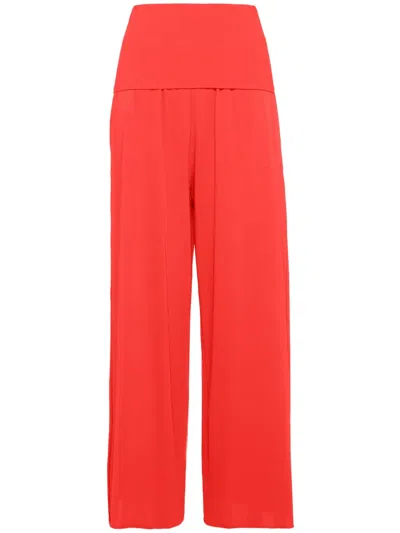 Eres Dao Wide High-waisted Trousers In Red