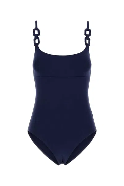 Eres Dark Blue Stretch Nylon Cotier Swimsuit