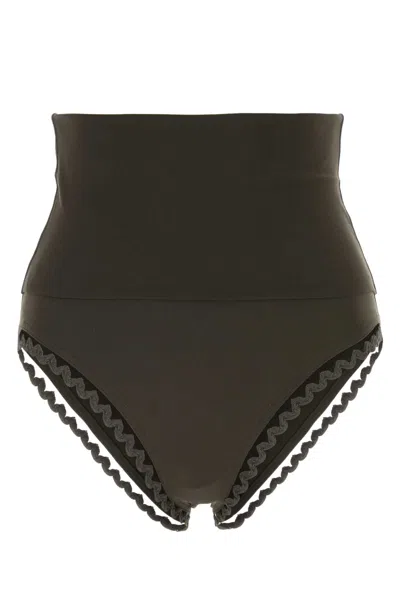 ERES DARK BROWN STRETCH NYLON BIKINI BOTTOM