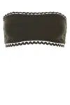 Eres Bandeau Style Bikini Top With Scalloped Edges In Volcan