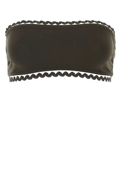 ERES DARK BROWN STRETCH NYLON BIKINI TOP