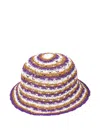 Eres Day Striped Crochet-knit Bucket Hat In Purple