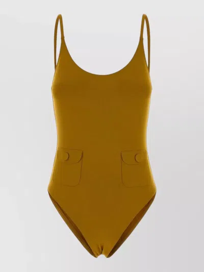 Eres Decouverte Stretch Nylon Swimsuit Scoop Back In Green