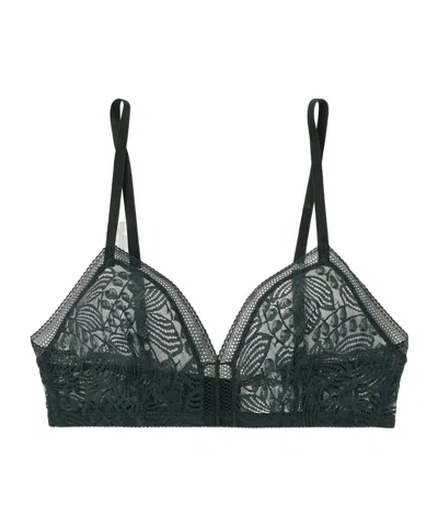 Eres Delicieux Leavers Lace Triangle Soft-cup Bra In Green