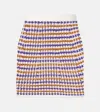 Eres Design Open-knit Cotton-blend Miniskirt In Multi