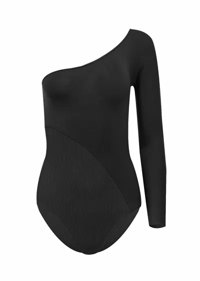 Eres Designer Long Sleeve Swimsuit In Black