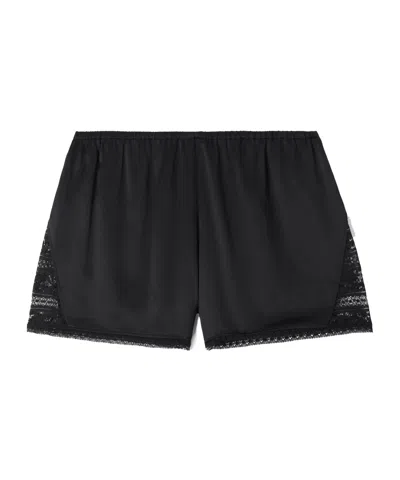 Eres Devoilee Lace-trimmed Silk-satin Shorts In Black