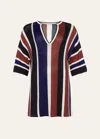 ERES DIEGO STRIPED KNIT MINI DRESS