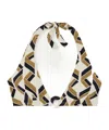 Eres Dimension Embellished Printed Triangle Halterneck Bikini Top In Multi