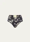 Eres Discret High-waisted Bikini Bottoms In Imprime Romance