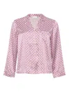 Eres Disque Geometric-print Silk Pyjama Top In Pink