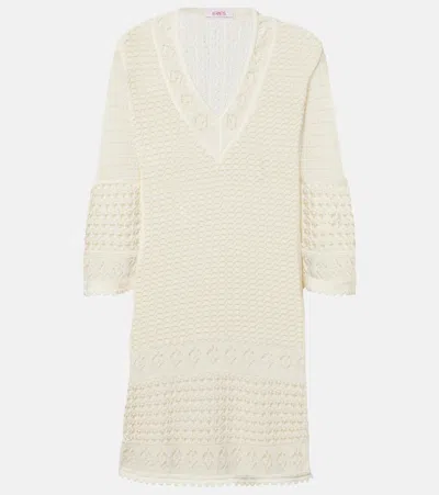 Eres Divina Crochet Minidress In Gray