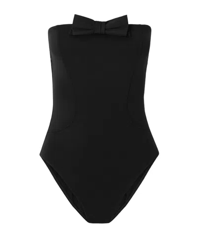 Eres Dresscode Bow-detail Strapless Swimsuit In Black