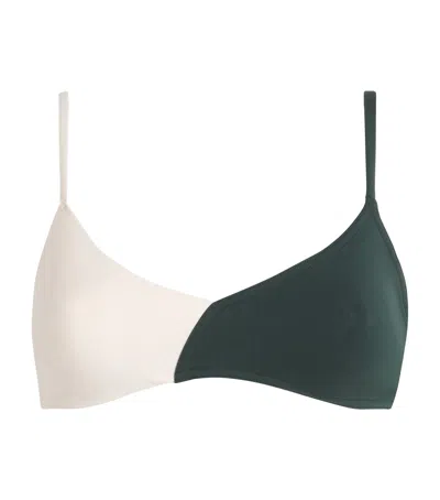 Eres Dual-tone Bikini Top In Green