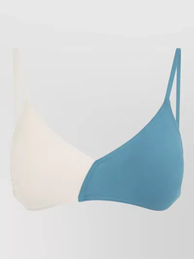 Eres Two-tone Triangle V-neck Bikini Top In Multi