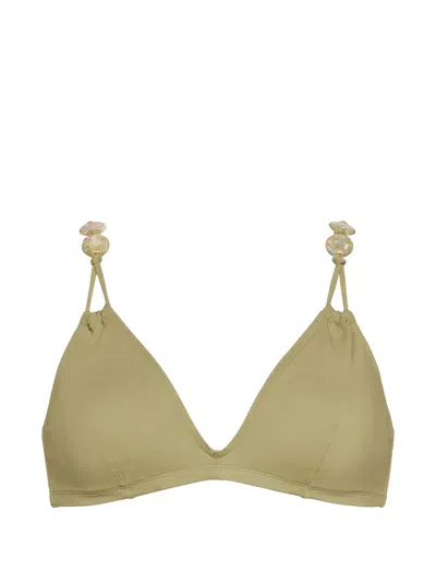 Eres Edina Full-cup Beaded Bikini Top In Green