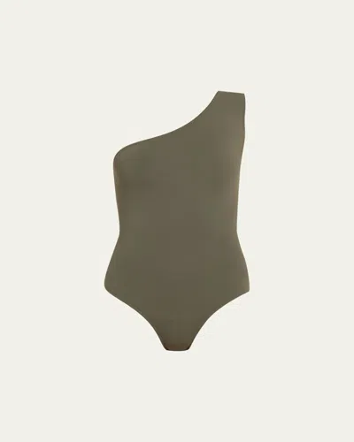 Eres Effigie One-shoulder One-piece Swimsuit In Brown