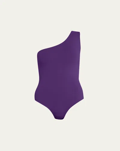 Eres Effigie One-shoulder One-piece Swimsuit In Purple