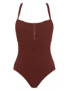 Eres Egerie Tank One-piece Swimsuit In Brown