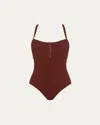 Eres Egerie Tank One-piece Swimsuit In Tortue