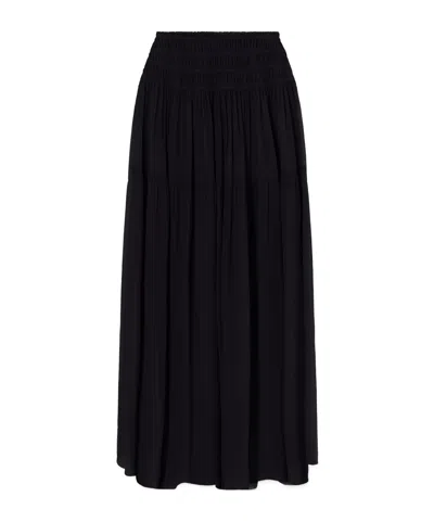 Eres Elastic Waist Midi Skirt In Black