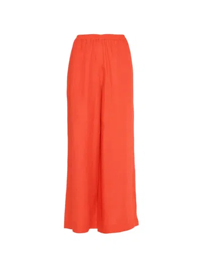 Eres Elasticated-waist Linen Trousers In Orange
