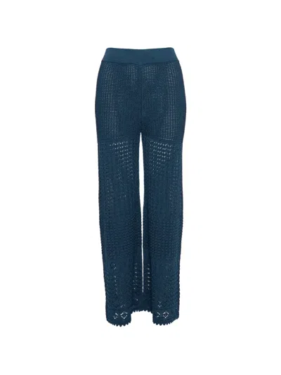 Eres Emblème Crochet Trousers In Blue