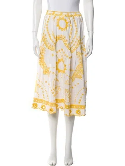 Pre-owned Eres Embroidered Accent Knee-length Skirt In Multi