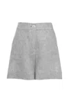 Eres Enjouée Button Short In Gray