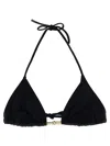 Eres Ephemere Black Bikini Top With Beaded Embellishmentsand Triangular Cup In Tech Fabric Stretch Woman In Black