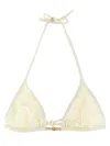Eres Triangle Halter Neck Bikini Top With Ruched Detailing In Neutral
