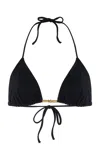Eres Ephemere Black Bikini Top With Beaded Embellishmentsand Triangular Cup In Tech Fabric Stretch Woman In Black
