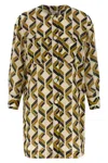 Eres Longline Dress Geometric Cuffed Sleeves In Multi