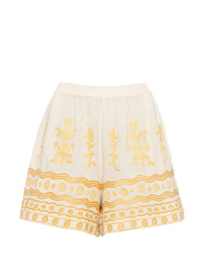 Eres Euphorbia Embroidered Shorts In Neutral