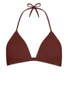 Eres Extra Bust Darts Triangle Bikini Top In Brown
