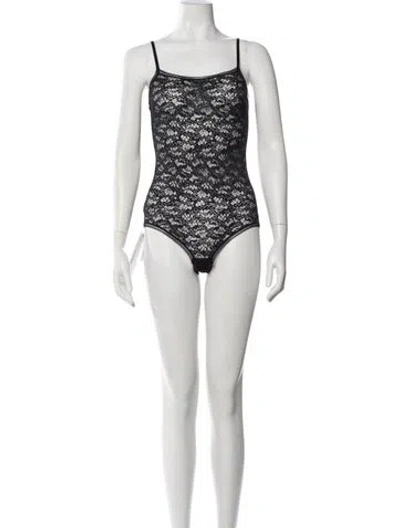 Pre-owned Eres Eyelet Trim Nightgown In Black