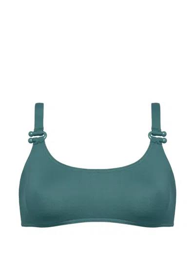 Eres Fearless Crop Top Bikini Top In Green