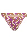 Eres Fever Low-cut Bikini Bottom Imprime Swim Purple In Pink