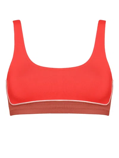 Eres Finale Scoop-neck Bikini Top In Red