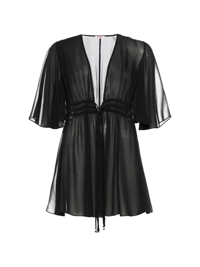 Eres Flared Sleeve Opérette Top In Black