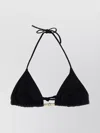 Eres Ephemere Black Bikini Top With Beaded Embellishmentsand Triangular Cup In Tech Fabric Stretch Woman In Black