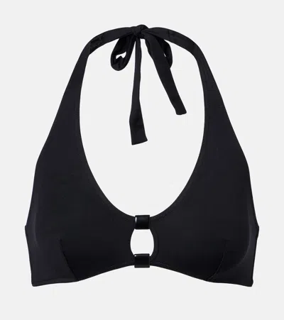 Eres Float Embellished Halterneck Bikini Top In Black