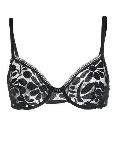 Eres Floral-lace Detail Full-cup Bra In Black
